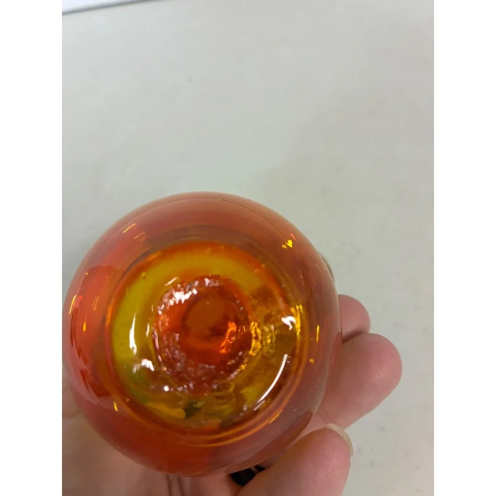 Vintage‎ Amberina Art Glass Miniature Pitcher Red Yellow Ombre Hand Blown 4